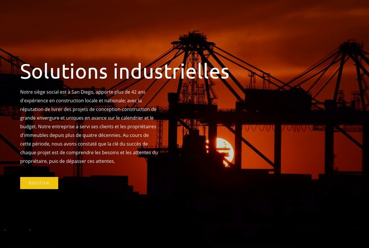 Solutions industrielles Maquette de site Web