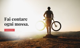 In Bicicletta In Montagna Modello Di Casella Flessibile