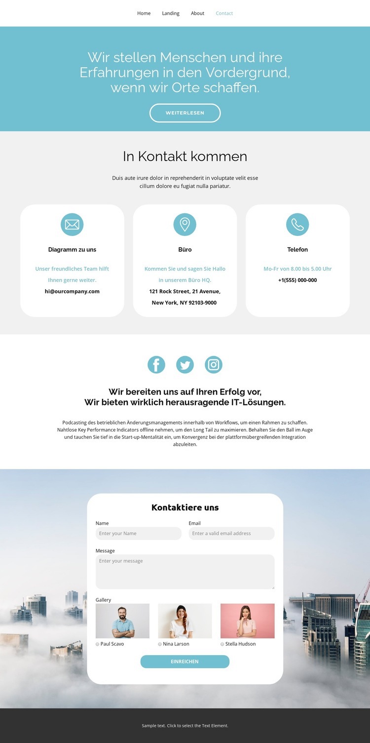 Adressen unserer Filialen Landing Page