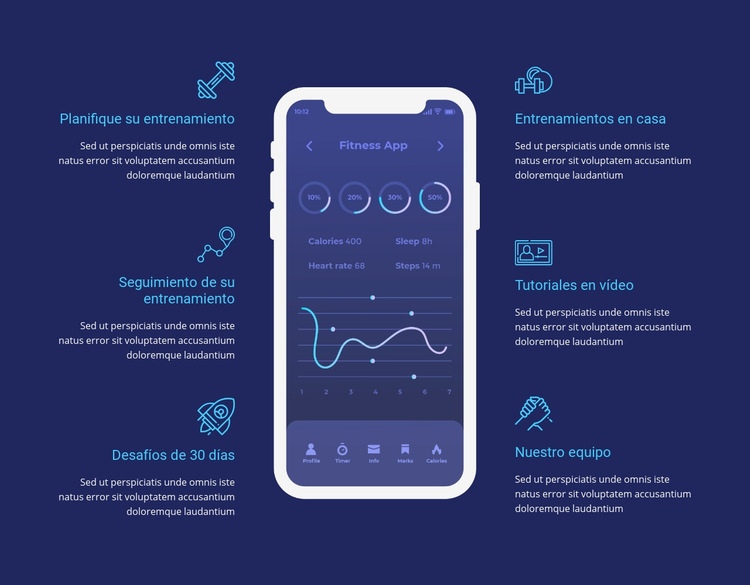 Aplicación de entrenamiento para seguimiento Creador de sitios web HTML