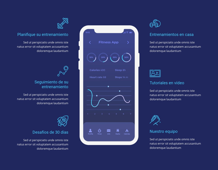 Aplicación de entrenamiento para seguimiento Plantilla HTML