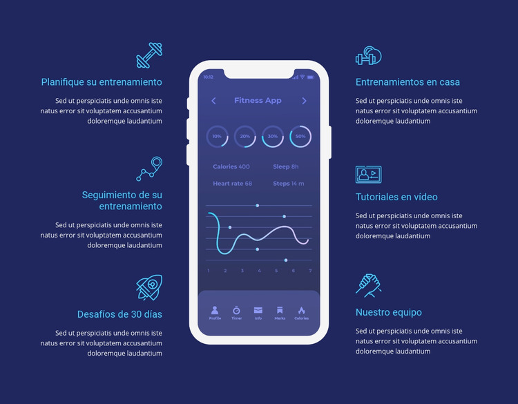 Aplicación de entrenamiento para seguimiento Plantilla Joomla