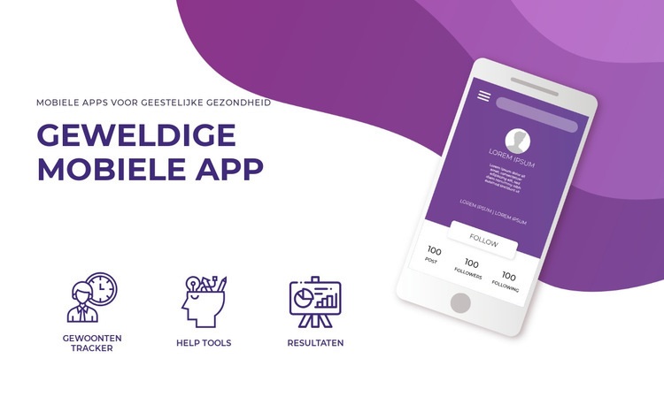 Mobiele app en technologie Sjabloon voor één pagina