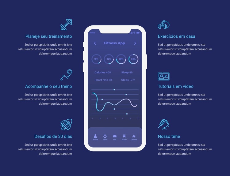 Aplicativo de treino para rastreamento Design do site