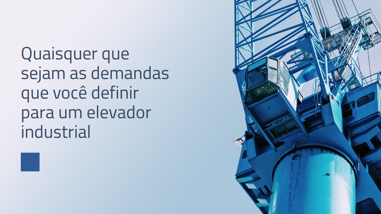 Elevador industrial Maquete do site