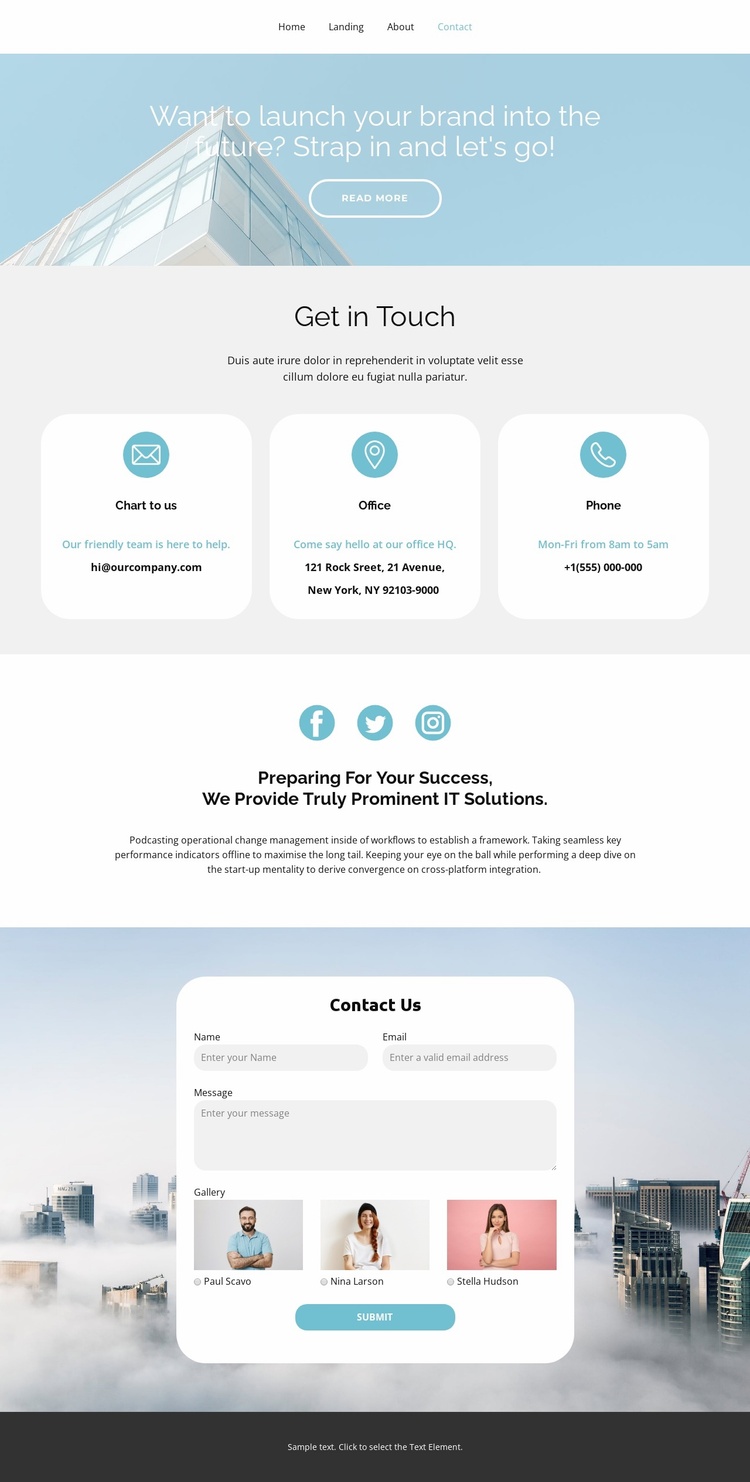 Addresses of our branches Website Template