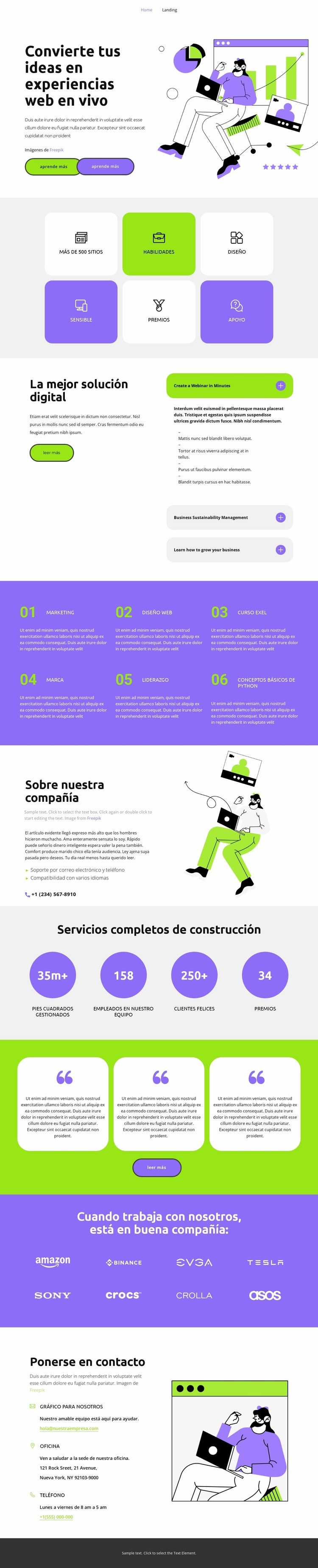 La última tecnología Maqueta de sitio web