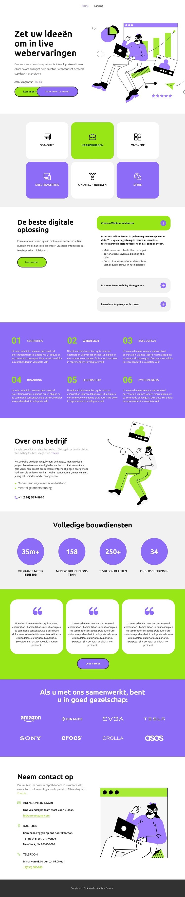 De nieuwste technologie Website Builder-sjablonen