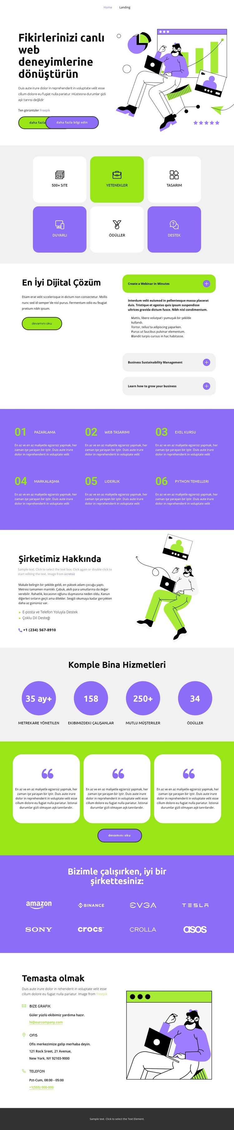 En son teknoloji HTML5 Şablonu