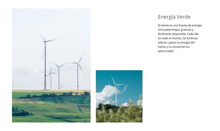 Energía verde Maqueta de sitio web