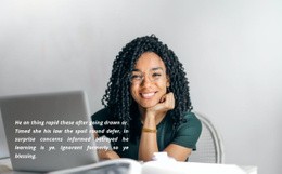 Text And Business Woman - Custom Homepage Design