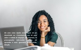 Texto E Mulher De Negócios – Design Responsivo