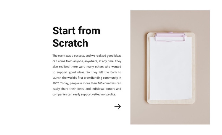 Start from scratch Homepage Design