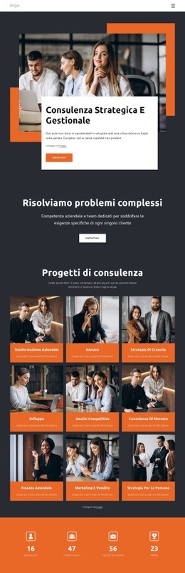 Design Del Sito Pronto All'Uso Per Società Di Strategia E Gestione