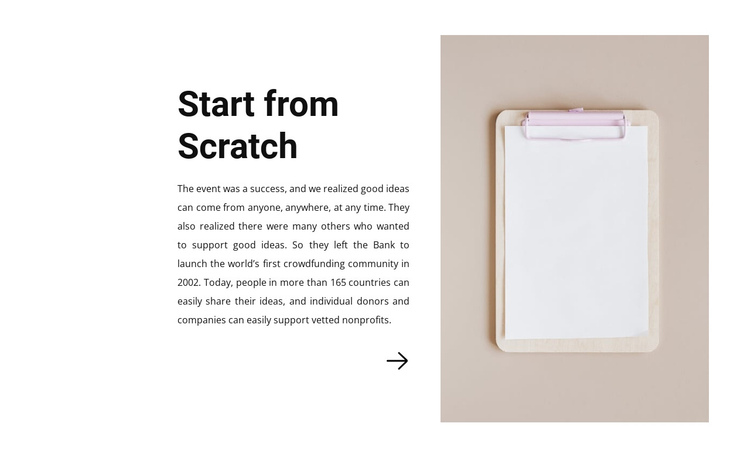 Start from scratch One Page Template