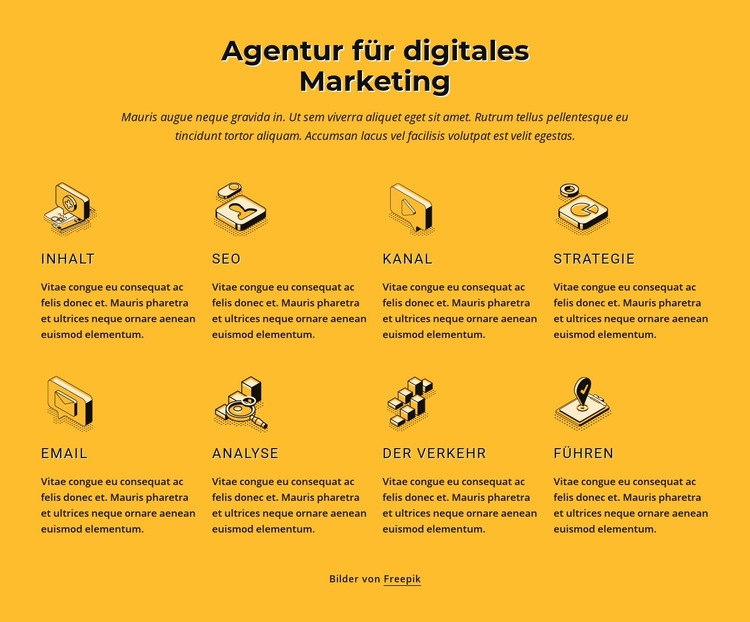 Internet-Marketing-Agentur Eine Seitenvorlage