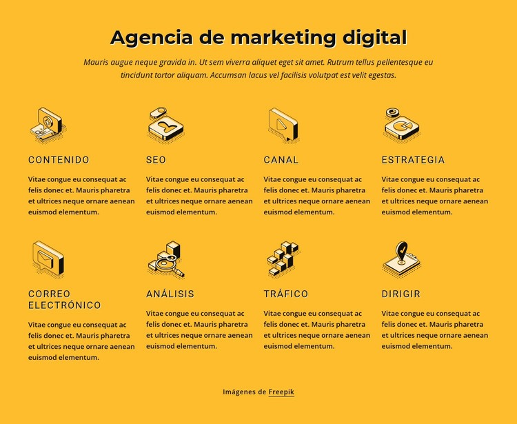 Agencia de marketing en internet Maqueta de sitio web