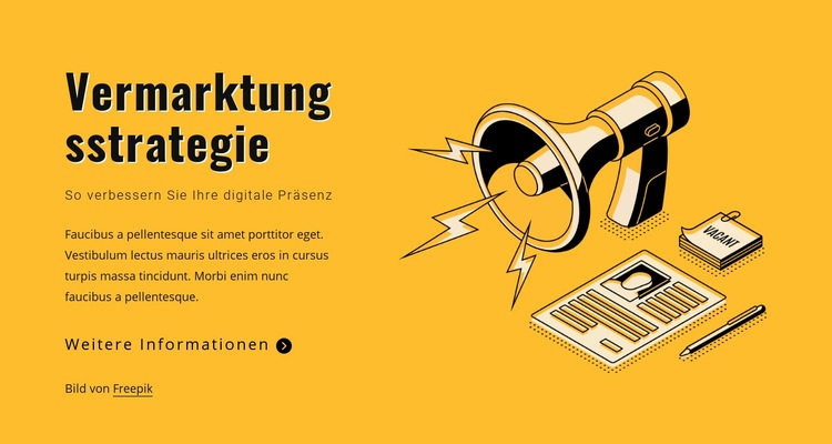 Geben Sie Ihre Marketingziele an Landing Page