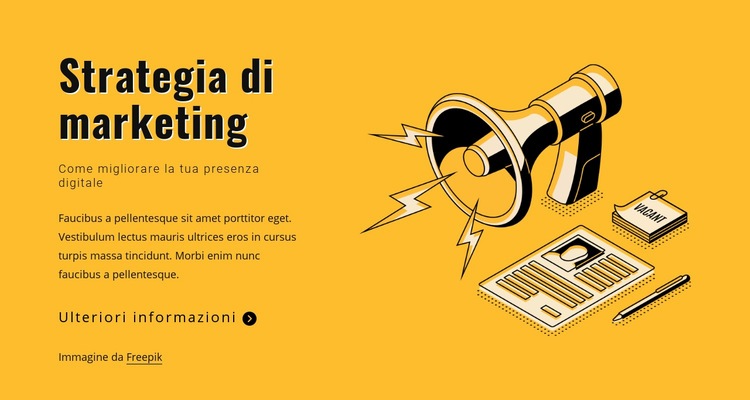 Indica i tuoi obiettivi di marketing Un modello di pagina