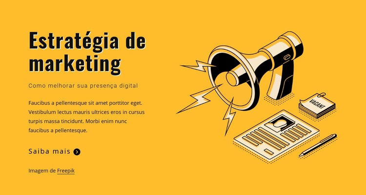 Declare seus objetivos de marketing Modelo de uma página