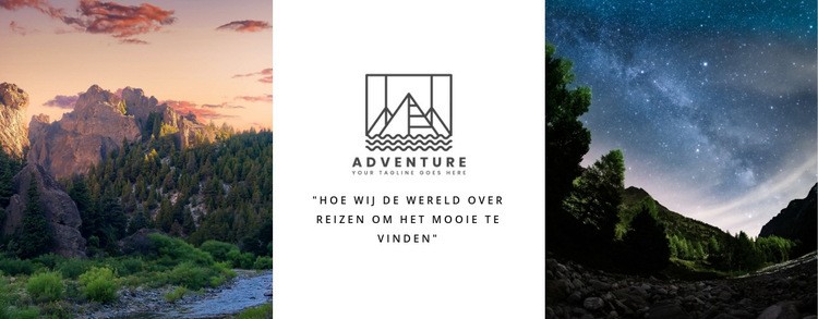 Vakantie in de bergen Website mockup