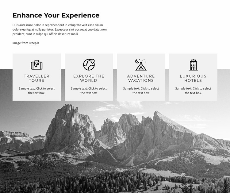 Enhance tour experience Website Mockup