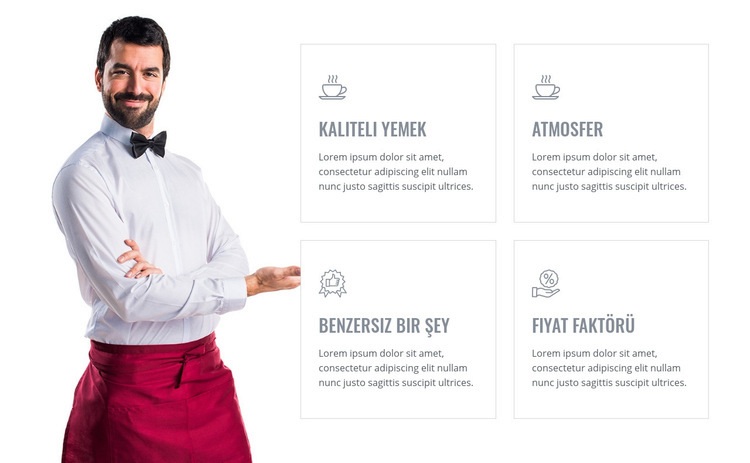 Harika yemek kalitesi ve ambiyans Web sitesi tasarımı