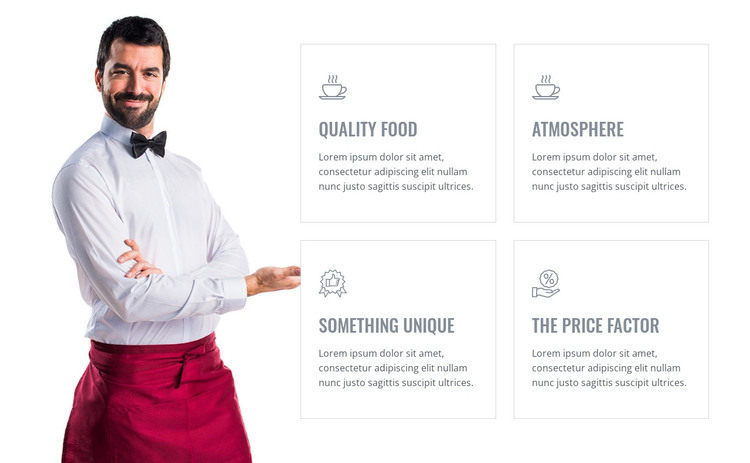 Great food quality and ambience Web Design