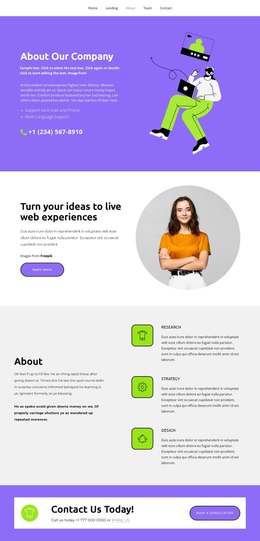 All About Our Business - Best One Page Template