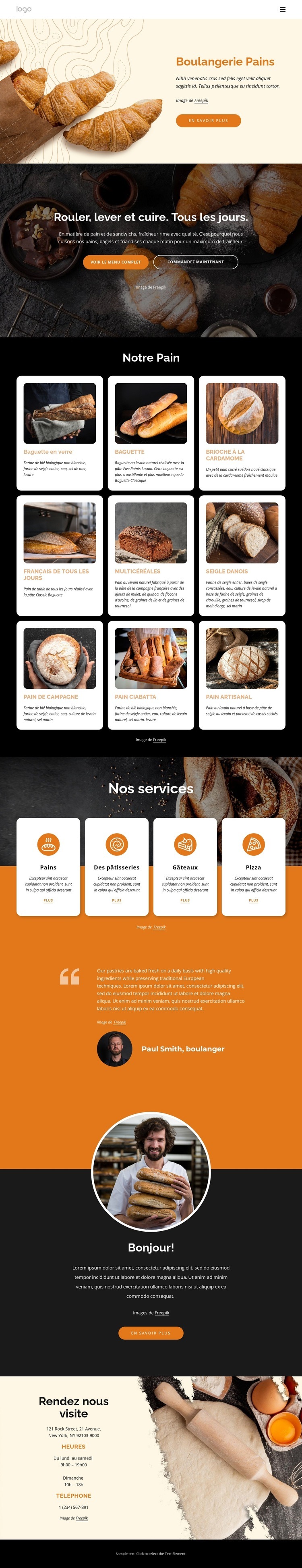 Pâtisseries classiques Créateur de site Web HTML