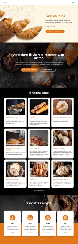 Prodotti Da Forno Classici - Modello Di Sito Web Semplice