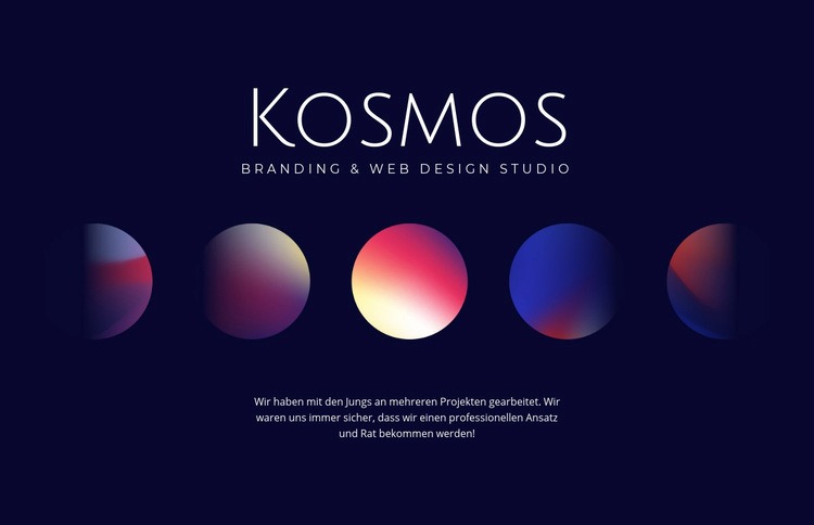 Kosmos Kunst Website-Modell