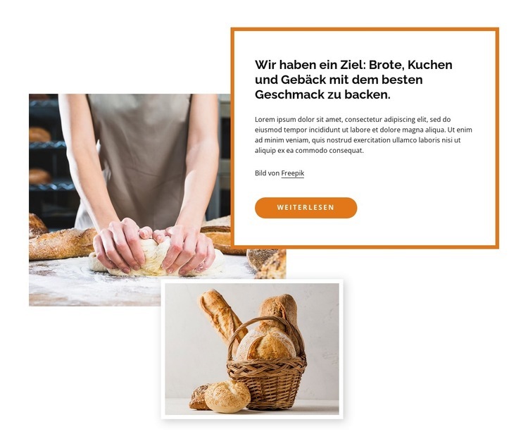 Wir backen leckere Brote Website Builder-Vorlagen