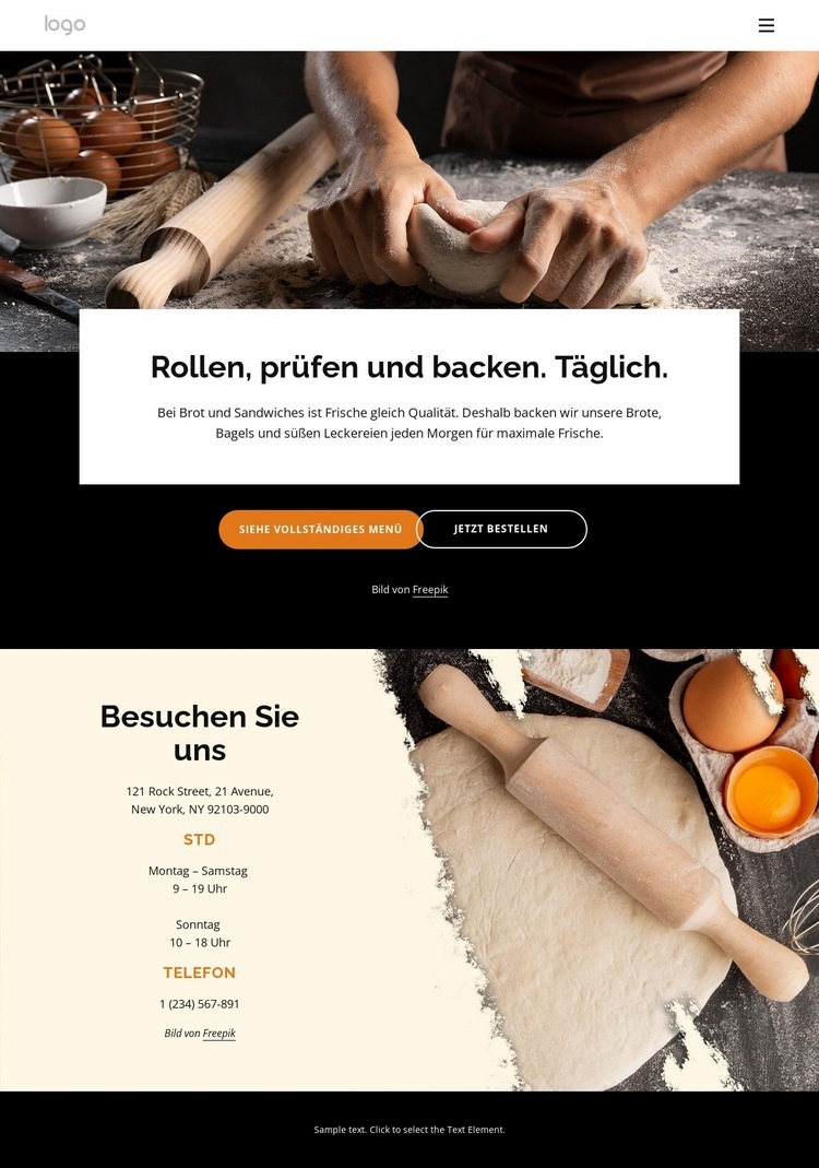 Bestes Brot plus Gebäck Website-Modell