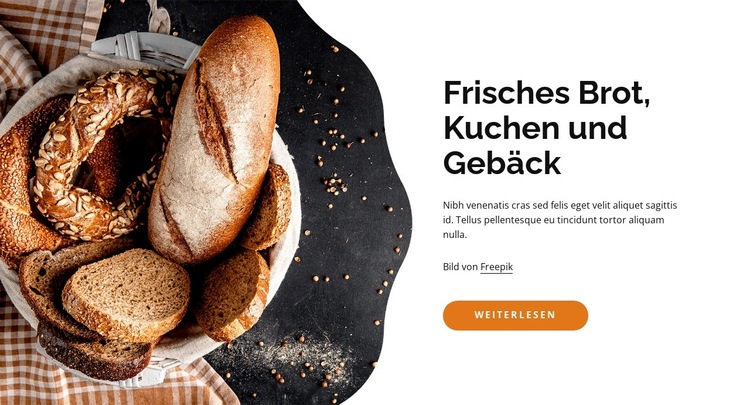 Frische und leckere Backwaren Website-Vorlage