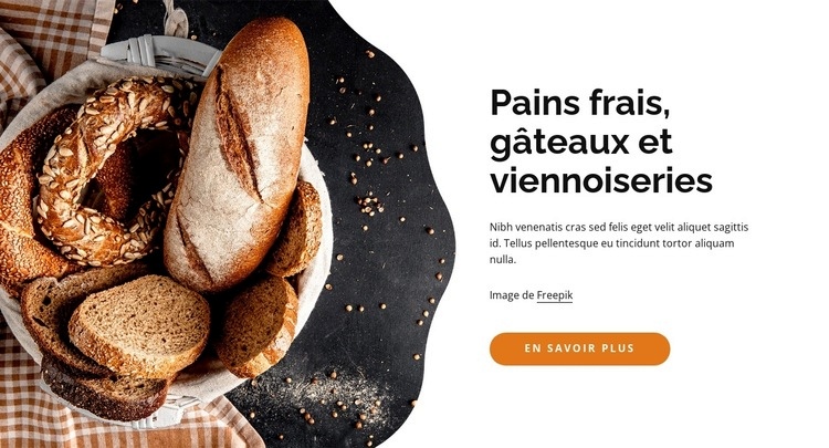 Produits de boulangerie frais et délicieux Créateur de site Web HTML