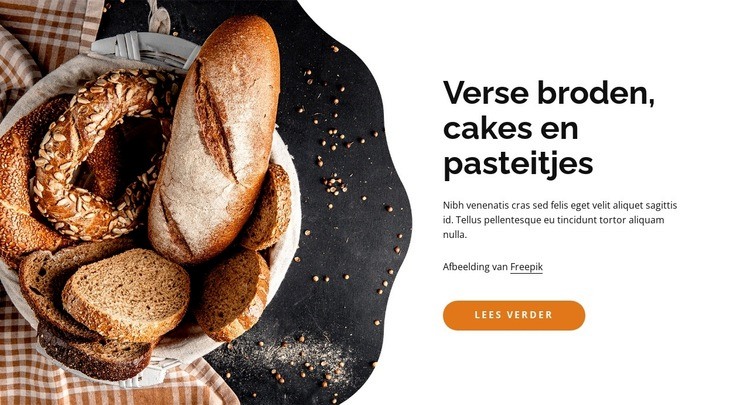 Verse en heerlijke gebakken goederen Website ontwerp