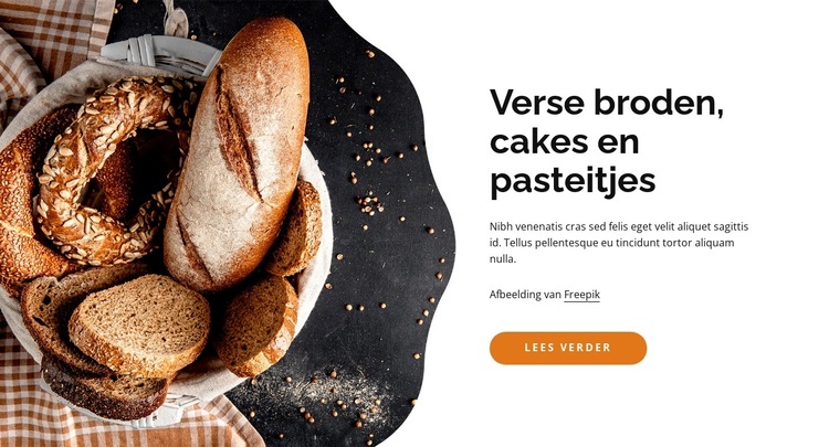 Verse en heerlijke gebakken goederen Website sjabloon
