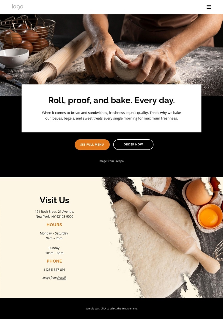 Best bread plus pastries One Page Template