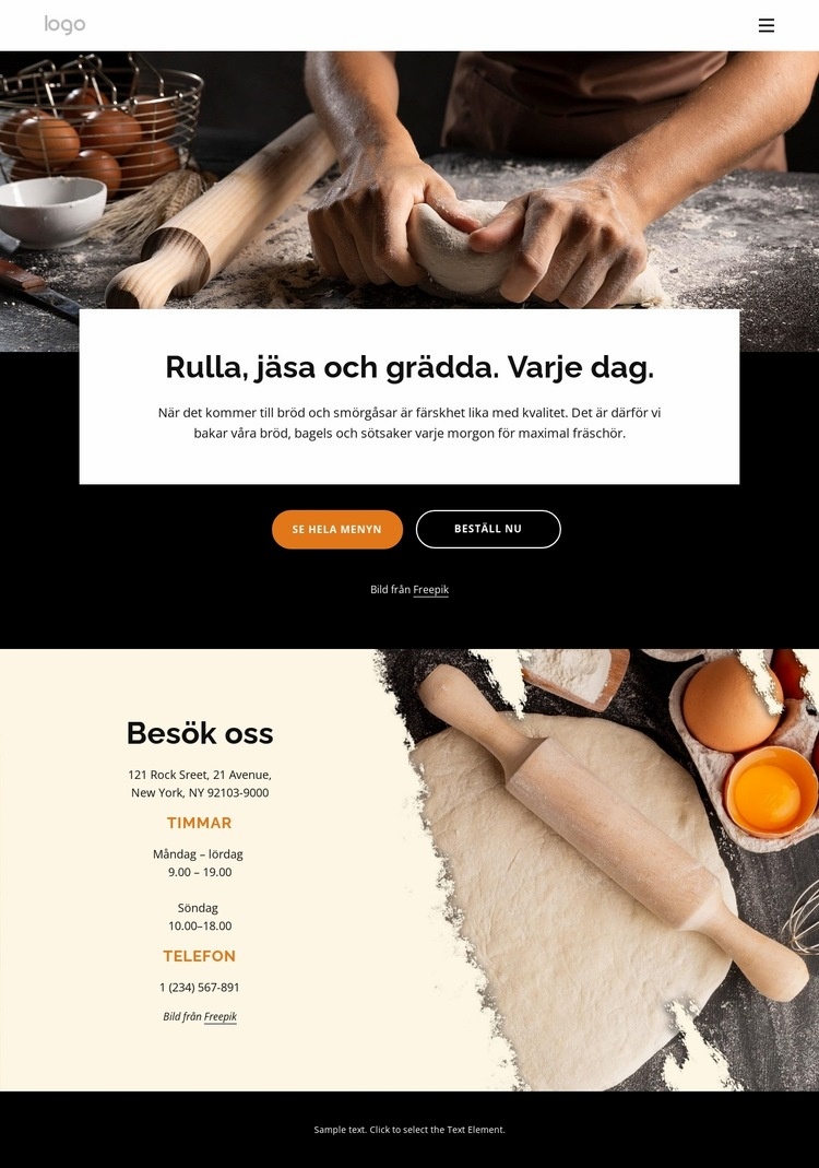 Bästa bröd plus bakverk CSS -mall