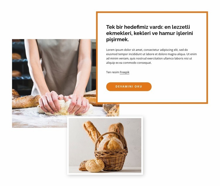 Tadım ekmekleri pişiriyoruz Web Sitesi Mockup'ı