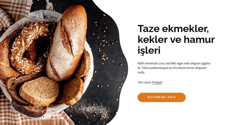 Taze ve lezzetli unlu mamuller Web sitesi tasarımı