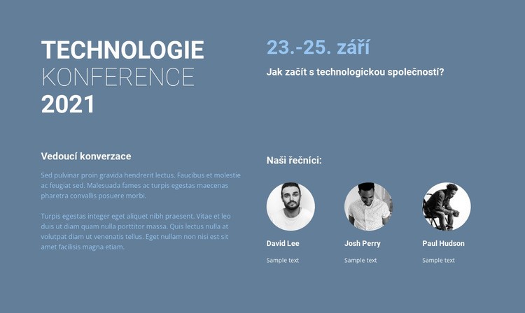 Technologická konference Šablona HTML