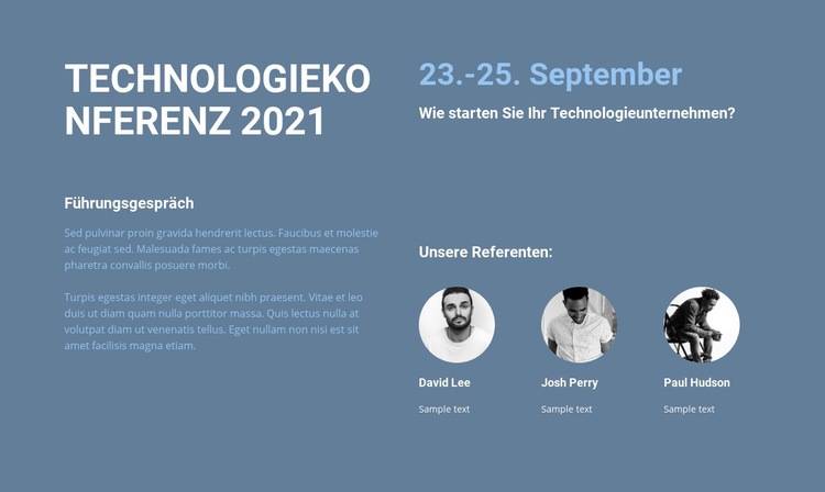 Technologiekonferenz Website design