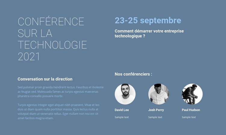 Conférence technologique Conception de site Web