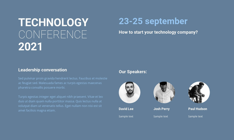 Technology conference Html Website Builder