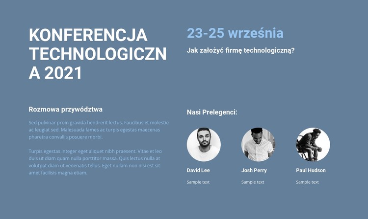 Konferencja technologiczna Szablon CSS
