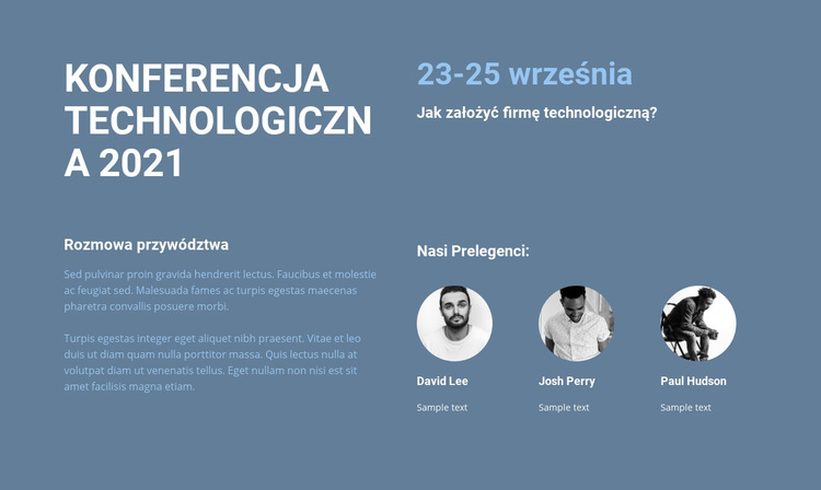 Konferencja technologiczna Szablon witryny sieci Web