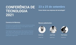 Construtor De Sites Mais Criativo Para Conferência De Tecnologia