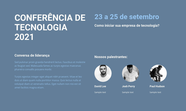 Conferência de tecnologia Template Joomla